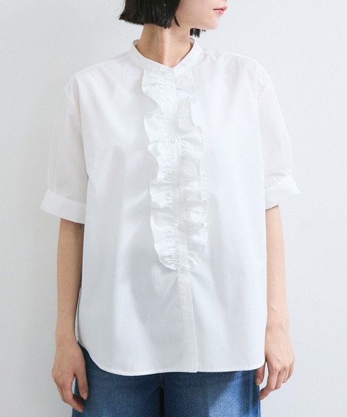 VIS（ビス） ブラウス シャツ 「WEB限定」フロントフリルディテール