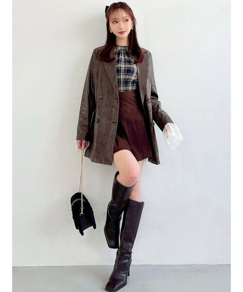 ES RECH テーラードジャケット 美品 GEORGES RECH ジョルジュ レッシュ リネン チェック