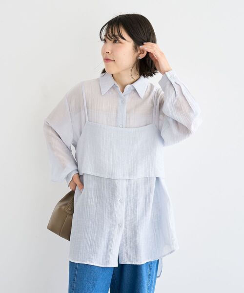 Green Parks（グリーンパークス） ブラウス シャツ SET2点シアーシャツ