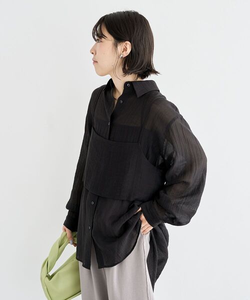 Green Parks（グリーンパークス） ブラウス シャツ SET2点シアーシャツ