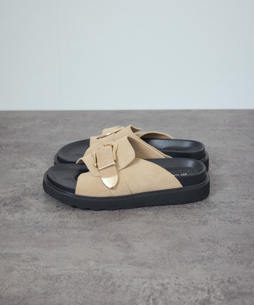 「MOHI」 フラットサンダル 38 ブラウン レディース_画像8