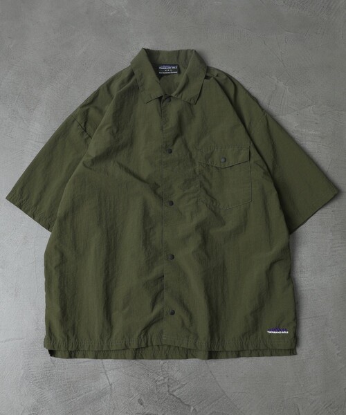 「FREAK'S STORE」 半袖シャツ MEDIUM オリーブ メンズ_画像9