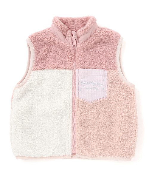 SLAP SLIP（スラップスリップ） ベスト 胸刺しゅうバイカラー