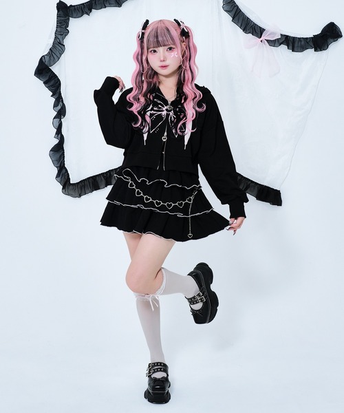 Magia Charm（マギアチャーム） スカート ハートチェーン付き3段フリル