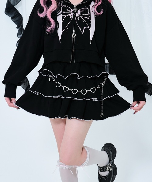 Magia Charm（マギアチャーム） スカート ハートチェーン付き3段フリル