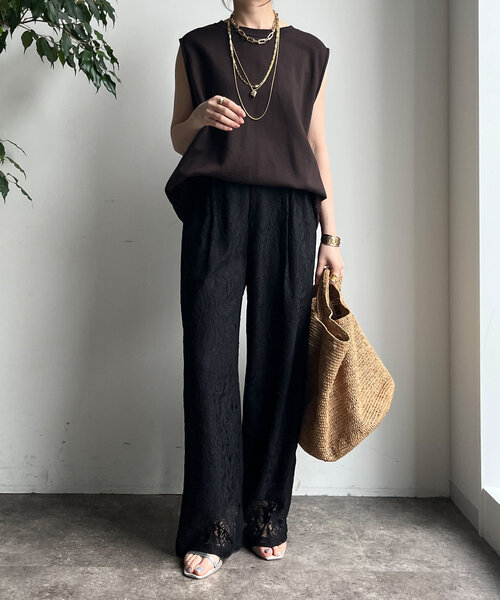 DouDou（ドゥドゥ） イージーパンツ 38 ブラック レディース