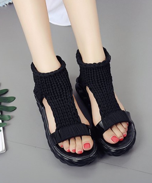 「Miniministore」 フラットサンダル 23.5cm ブラック レディース_画像4