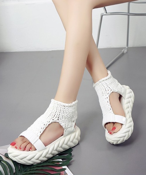 「Miniministore」 フラットサンダル 23.5cm ブラック レディース_画像8