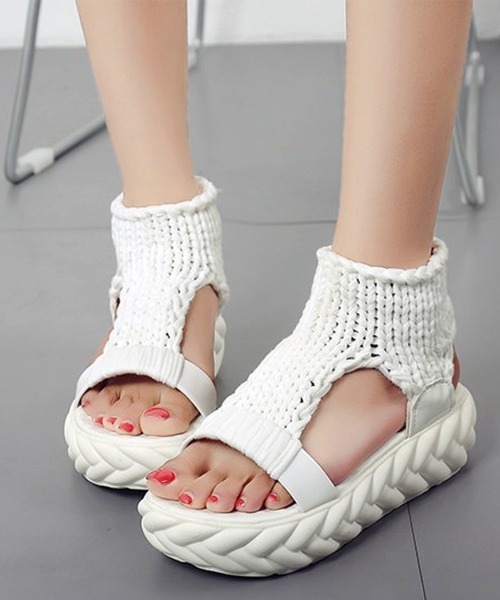 「Miniministore」 フラットサンダル 23.5cm ブラック レディース_画像9