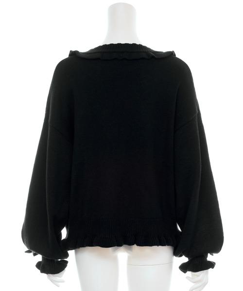 ハニー◆シルビアンヘッチ◆ウール！可愛いクロップド丈黒ニットカーディ！XS Secret Honey（シークレットハニー） ニット セーター ワンポイント