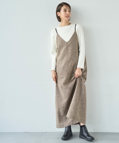 バックリボンツイードワンピ HONEY MEW バックリボンツイードワンピ バックリボンツイードワンピ