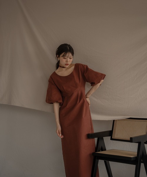 マイティカットソーワンピース 半袖 mideal（マイディール） 半袖ワンピース FREE ボルドー レディース