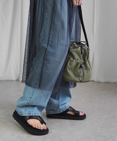 「minia」 フラットサンダル L シルバー レディース_画像5