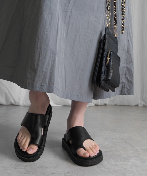 「minia」 フラットサンダル L シルバー レディース_画像9
