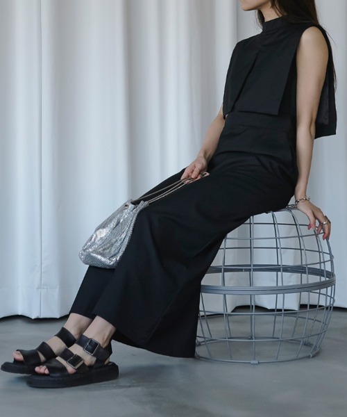 「Ezick」 ノースリーブワンピース FREE ブラック レディース_画像3