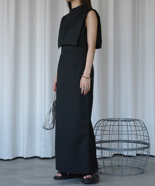 「Ezick」 ノースリーブワンピース FREE ブラック レディース_画像4