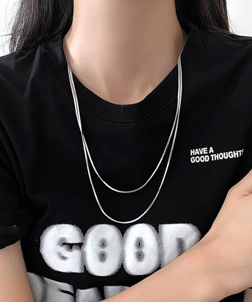 Blanc de Blue ネックレス ロングスネークチェーンネックレス 80cm