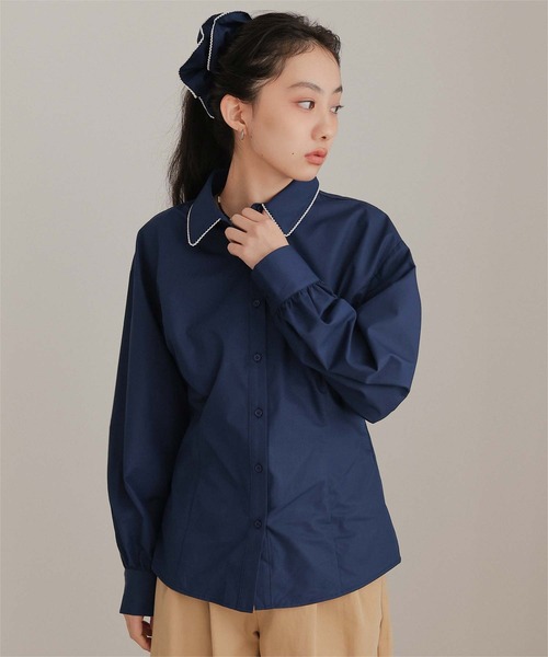 miette（ミエット） ブラウス シャツ シュシュセットパネルライン