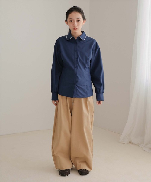 miette（ミエット） ブラウス シャツ シュシュセットパネルライン
