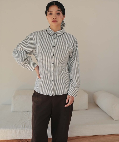 miette（ミエット） ブラウス シャツ シュシュセットパネルライン