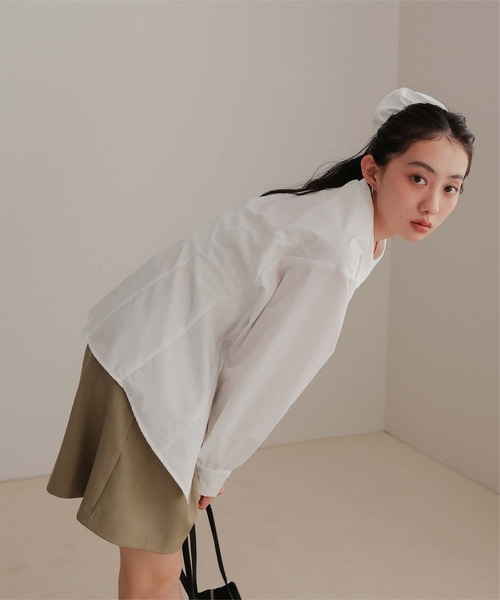 miette（ミエット） ブラウス シャツ シュシュセットパネルライン