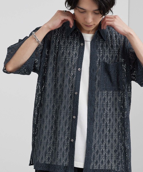 「MONO-MART」 半袖シャツ L グレー メンズ_画像9