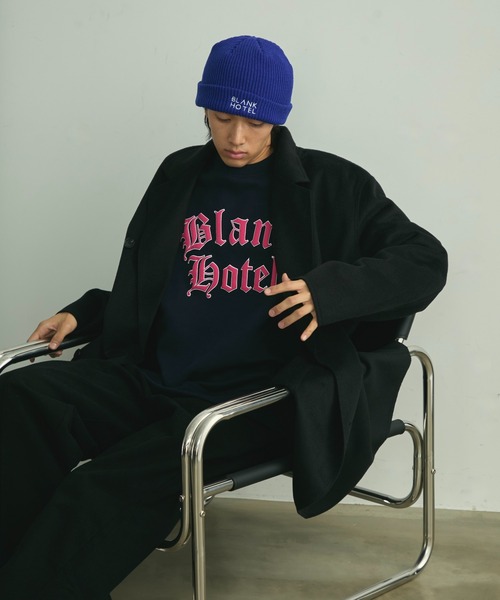 BLANK HOTEL ニット帽 ニットキャップ Logo Embroidered Rib Knit