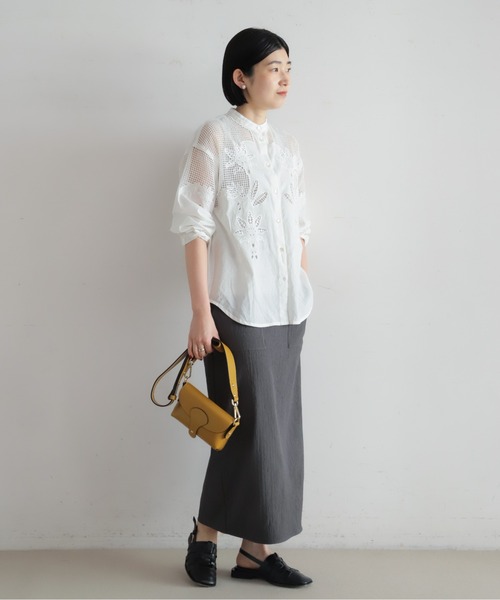 NOMBRE IMPAIR（ノンブルアンペール） ブラウス シャツ インドメッシュ