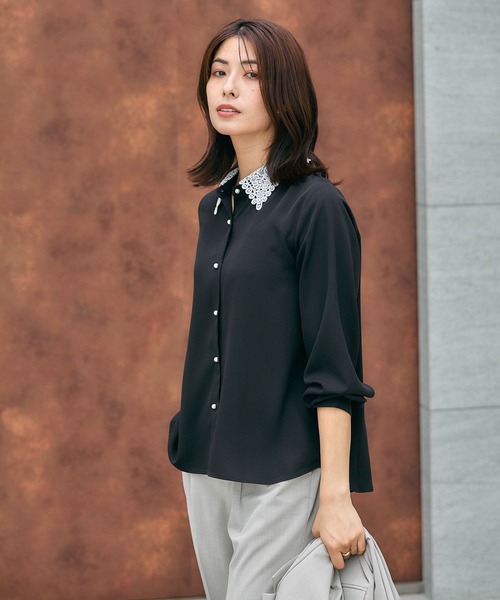 GLOBAL WORK（グローバルワーク） ブラウス シャツ キレイつづく襟2WAY