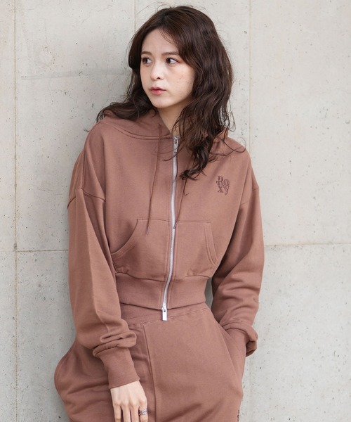 ROXY（ロキシー） ジップアップパーカー M ブラウン レディース