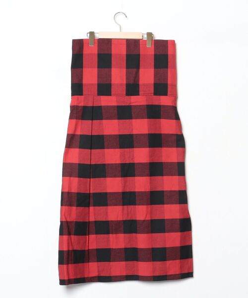 「ANREALAGE」 チェック柄サロペットスカート OS レッド レディース_画像2