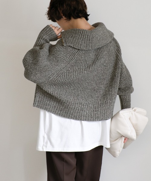 「select MOCA」 長袖ニット FREE ブラウン レディース_画像5