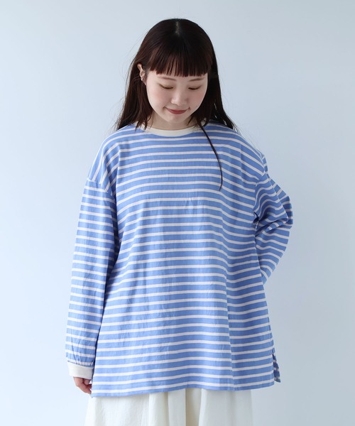 bulle de savon（ビュルデサボン） tシャツ 1/16 空紡ボーダー おお 