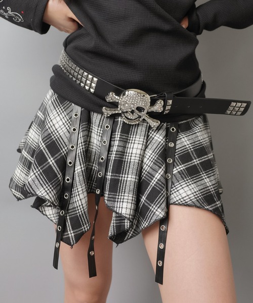 SPINNS（スピンズ） スカート 2サイズ展開/チェック柄イレヘムミニ