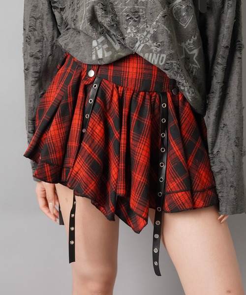 SPINNS（スピンズ） スカート 2サイズ展開/チェック柄イレヘムミニ