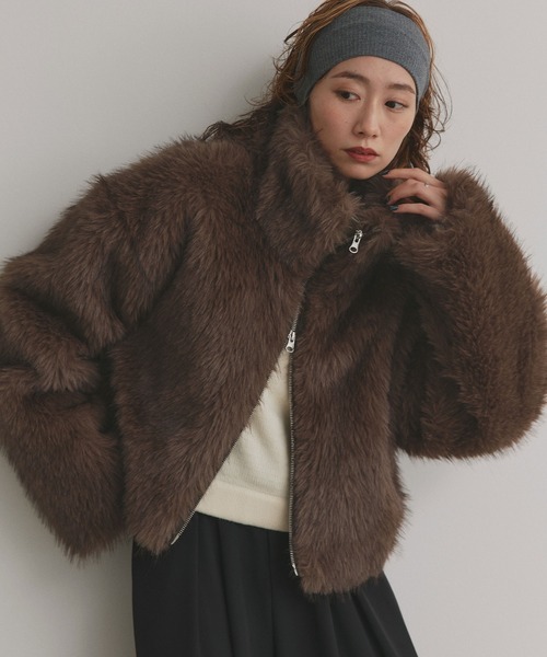 ad thie（アドティエ） コート アウター ショート丈 スタンドカラー 