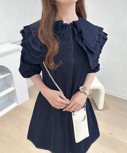 「apres jour」 長袖ワンピース X-LARGE ブラック レディース_画像4