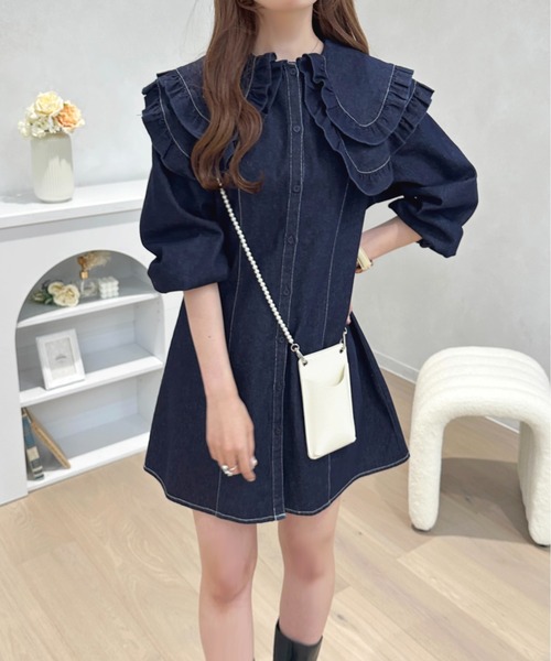 「apres jour」 長袖ワンピース X-LARGE ブラック レディース_画像6