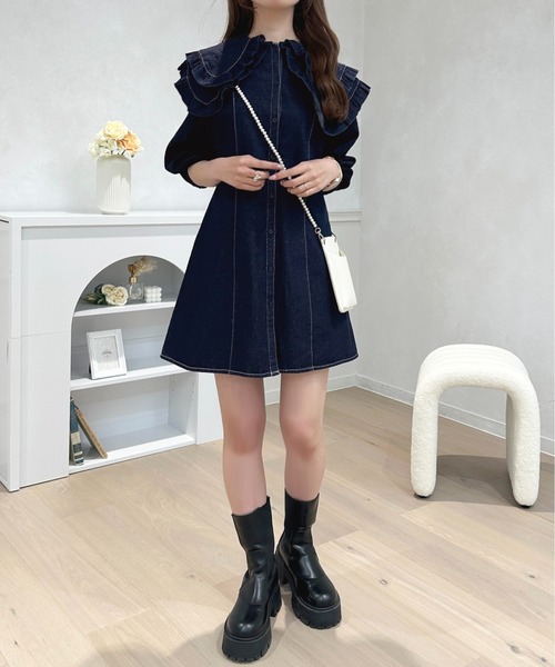 「apres jour」 長袖ワンピース X-LARGE ブラック レディース_画像7