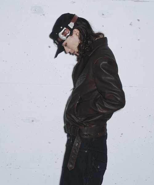 黒いレザージャケット レザージャケット LEATHER TYPEー2 JACKET