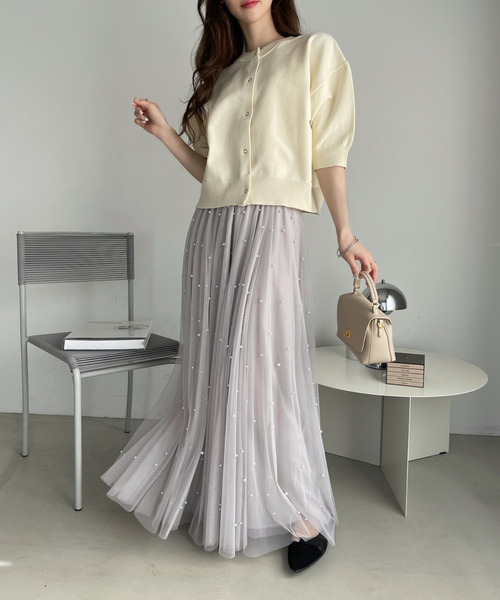 「Eclat one」 「Ada.」7分袖ニットカーディガン FREE アイボリー レディース_画像6