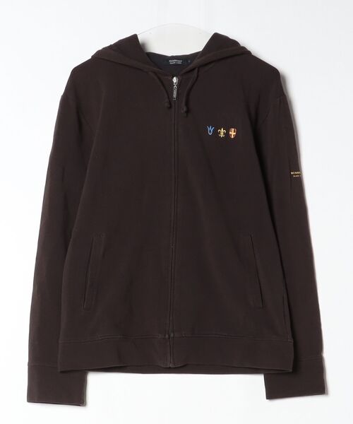 BURBERRY BLACK LABEL」 ワンポイントジップアップパーカー 3 ブラウン 