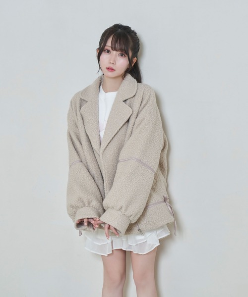 Rose Muse（ロゼミューズ） レザージャケット ライダース Curly fur