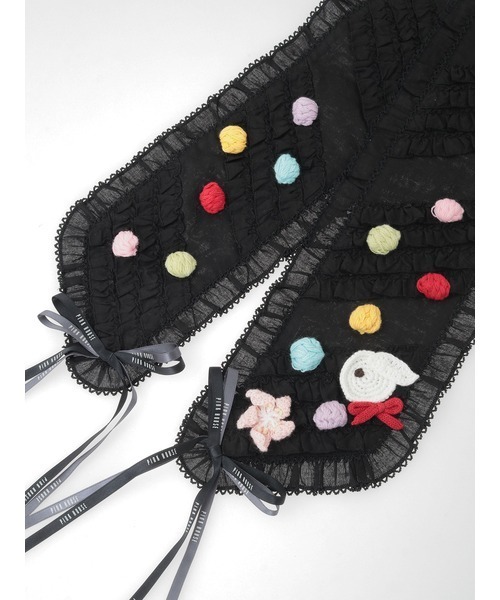 ピンクハウス　ローン　リボンとロゴ刺繍入り　ストール　ネイビー スカラップフリル使いローンスカート*〜 | ピンクハウス | 松坂屋