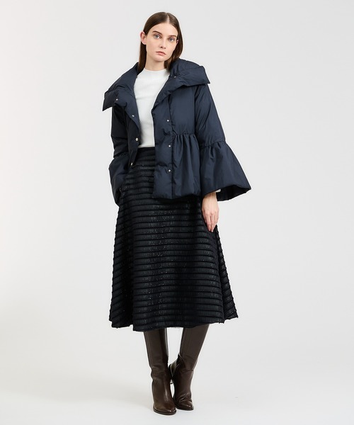 ESTNATION フード付きダウンジャケット 36 ネイビー　お値下げ中！！ ESTNATION（エストネーション） ジャケット 36 ネイビー レディース