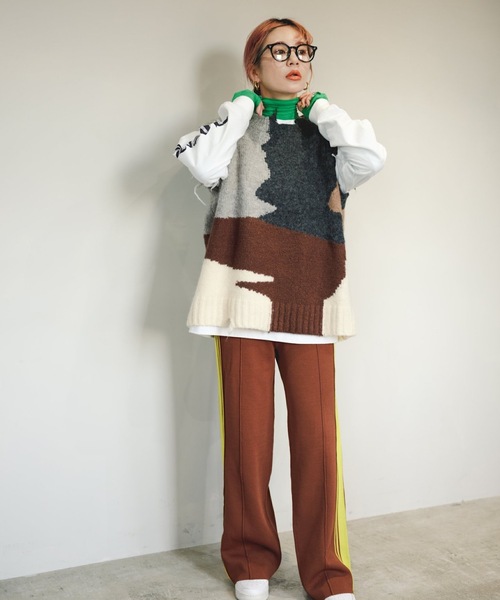 「SANSeLF」 ニットベスト FREE グレー レディース_画像5