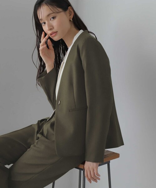 ナチュラルビューティー ノーカラー スーツ 上M下S W62 ベージュ DMW NATURAL BEAUTY BASIC（ナチュラルビューティーベーシック）の
