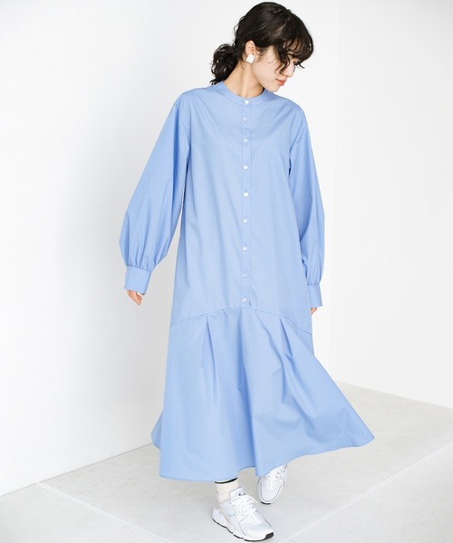 「haco!」 長袖ワンピース X-LARGE ブルー レディース_画像4