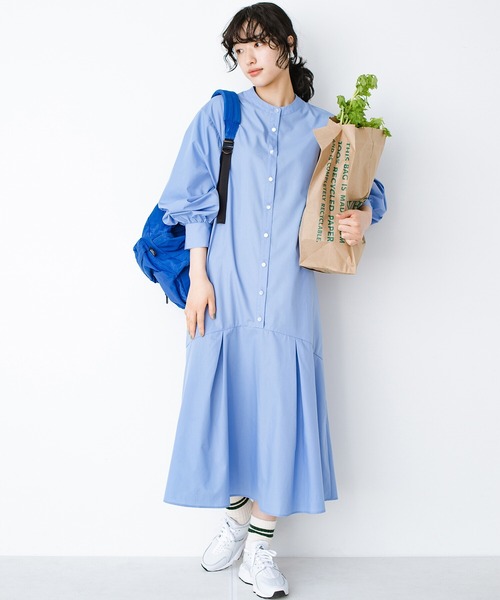 「haco!」 長袖ワンピース X-LARGE ブルー レディース_画像7