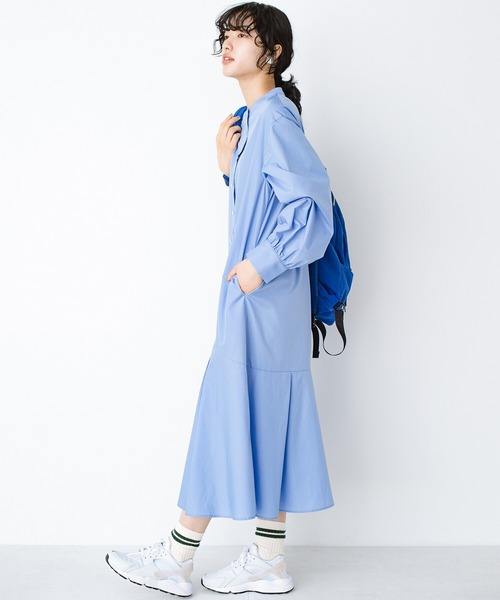 「haco!」 長袖ワンピース X-LARGE ブルー レディース_画像9